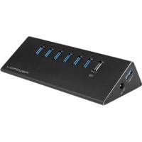 LC Power LC-HUB-ALU-2B-7 LC-HUB-2B-7 USB-hub 6 poorten USB-A USB 3.0 5 GBit/s Zwart - thumbnail