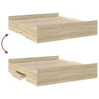 Bedframe met lades bewerkt hout sonoma eikenkleurig 200x200 cm - thumbnail