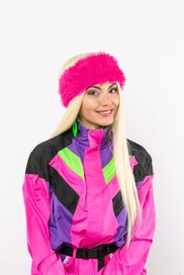 Ski Hoofdband Pluche Pink
