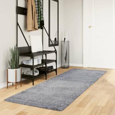 Vloerkleed PAMPLONA shaggy hoogpolig modern 80x250 cm blauw
