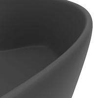 Wastafel met overloop 36x13 cm keramiek mat donkergrijs - thumbnail