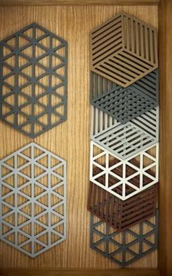 Zone - Triangles - Onderzetter Olive green groot