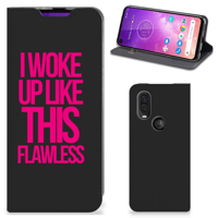 Motorola One Vision Hoesje met tekst Woke Up - Origineel Cadeau Zelf Maken - thumbnail