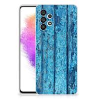 Samsung Galaxy A73 5G | Bumper Hoesje | Wood Blue - thumbnail