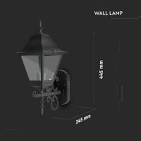 Klassieke LED Wandlamp XL - E27 Fitting - IP44 Waterdicht - Uplight - Traditionele Wandlamp - Zwart - thumbnail