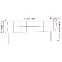 Hoofdbord met randen 163x23x78/88 cm fluweel lichtgrijs - thumbnail