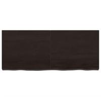 Tafelblad 120x50x6 cm behandeld massief eikenhout donkergrijs - thumbnail
