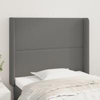 Hoofdbord met randen 93x16x118/128 cm kunstleer grijs - thumbnail