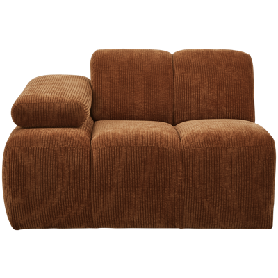 Woood Mojo 1-zits bank links ribstof Roestbruin