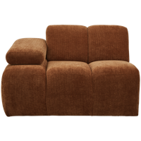 Woood Mojo 1-zits bank links ribstof Roestbruin - thumbnail