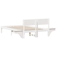 Bedframe met nachttafels Wit 140 x 200 cm Massief grenenhout - thumbnail