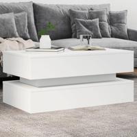 Salontafel met LED-verlichting 90x50x40 cm wit - thumbnail