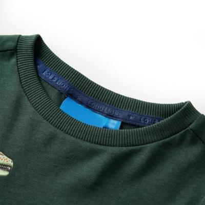 Kindershirt met lange mouwen dinosaurusprint 104 donkergroen
