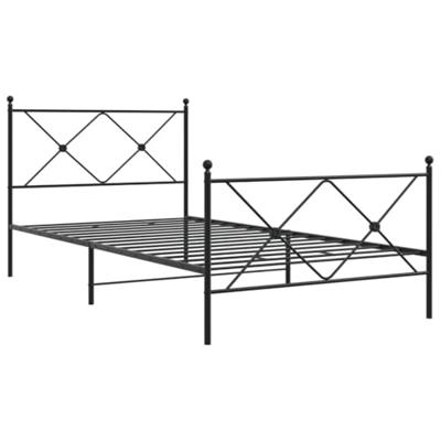Bedframe met hoofd- en voeteneinde metaal zwart 100x190 cm