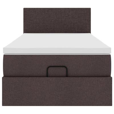 Ottoman bed met matras en LED's 160x200cm stof donkerbruin