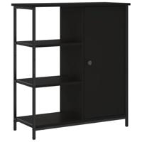 Dressoir 70x30x80 cm bewerkt hout zwart - thumbnail