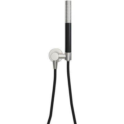 Wiesbaden UniMatch - Handdoucheset met Staafhanddouche - 1 stand - Doucheslang en Wandaansluitbocht - Geborsteld Staal/Mat Zwart