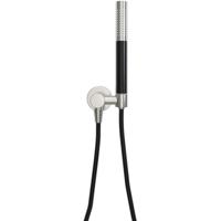 Wiesbaden UniMatch - Handdoucheset met Staafhanddouche - 1 stand - Doucheslang en Wandaansluitbocht - Geborsteld Staal/Mat Zwart - thumbnail
