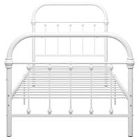 Bedframe metaal wit 100x200 cm met ronde vormen - thumbnail