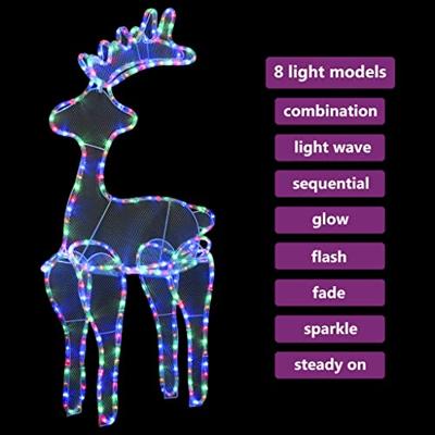 vidaXL Kerstversiering rendier met mesh 306 LED's 60x24x89 cm