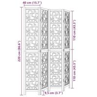 Kamerscherm met 4 panelen massief paulowniahout bruin - thumbnail