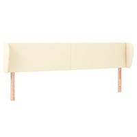 Hoofdbord met randen 163x23x78/88 cm kunstleer crèmekleurig - thumbnail