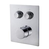 Wiesbaden Caral Klik Pro afbouwdeel inbouwthermostaat 2 weg chroom - thumbnail