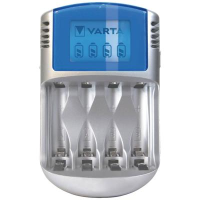Varta Caricabatterie LCD per AA/AAA, Adattatore 12V e Cavo USB Inclusi