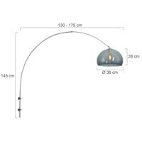 Steinhauer Wand booglampSparkled RVS met smoke kap - 8201ST - thumbnail