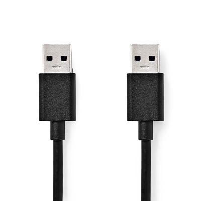 Nedis USB-Kabel | USB 3.2 Gen 1 | USB-A Male | USB-A Male | 5 Gbps | Vernikkeld | 2.00 m | Rond | PVC | Zwart | Doos - CCGB61000BK20