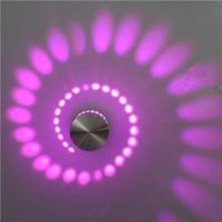 3W moderne interieur creatieve spiraal ronde wand lamp voor Club KTV gang gangpad achtergrond wanddecoratie lamp muur gemonteerd (paars licht) - thumbnail