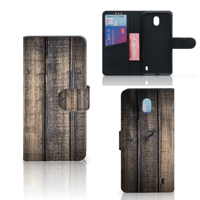 Nokia 1 Plus Book Style Case Steigerhout - thumbnail