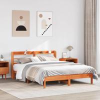 Bed met matras massief grenenhout wasbruin 140x190 cm - thumbnail