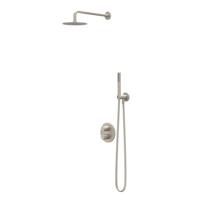 IVY Bond Regendoucheset - inbouw - 2-weg stop-omstel - 30cm plafondbuis - 25cm medium hoofddouche rond - houder met uitlaat - 150cm doucheslang - 3-standen handdouche - Geborsteld nickel PVD CSB2GNBECA - thumbnail