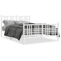 Bedframe met hoofd- en voeteneinde metaal wit 140x200 cm - thumbnail
