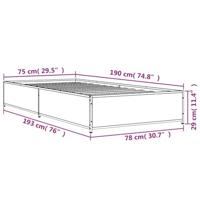 Bedframe bewerkt hout en metaal sonoma eikenkleurig 75x190 cm - thumbnail