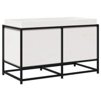 VidaXL Plantenbak 80x40x50 cm massief grenenhout wit - thumbnail