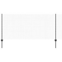 VidaXL Hek met paal grijs 1 x 10 m staal en pvc - thumbnail