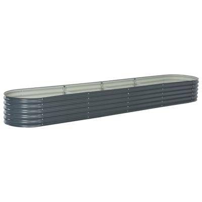 Plantenbak verhoogd 400x80x44 cm gegalvaniseerd staal grijs