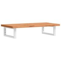 Badkamer wandschap staal en massief beukenhout - thumbnail