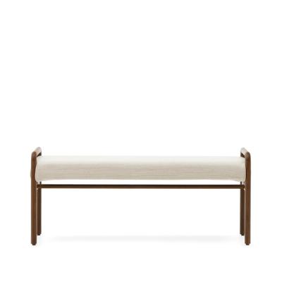 Kave Home Bankje 'Macaret' Eikenhout en chenille, kleur Walnoot Kave Home Bankje 'Macaret' Eikenhout en chenille, kleur Walnoot