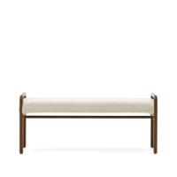 Kave Home Bankje 'Macaret' Eikenhout en chenille, kleur Walnoot - thumbnail