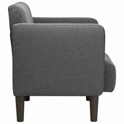 Fauteuil met armleuningen 54 cm corduroy stof donkergrijs Fauteuil met armleuningen 54 cm corduroy stof donkergrijs