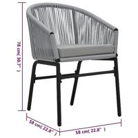 Tuinstoelen 2 st PE-rattan antracietkleurig - thumbnail