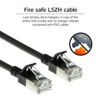 ACT DC7907 LSZH U/FTP CAT6A Datacenter Slimline Patchkabel Snagless | RJ45 Connectoren | Zwart | 7 meter - thumbnail