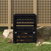 VidaXL Compostbak 63,5x63,5x77,5 cm massief grenenhout zwart - thumbnail