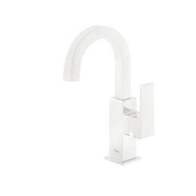 Wastafelmengkraan Tres Cuadro Exclusive 1-Hendel Uitloop Gebogen 17 cm Vierkant Mat Wit Wastafelmengkraan Tres Cuadro Exclusive 1-Hendel Uitloop Gebogen 17 cm Vierkant Mat Wit