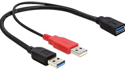 Delock 83176 USB-kabel USB 3.2 Gen1 (USB 3.0 / USB 3.1 Gen1) USB-A stekker, USB-A bus 0.30 m Zwart Vergulde steekcontacten, UL gecertificeerd Delock 83176 USB-kabel USB 3.2 Gen1 (USB 3.0 / USB 3.1 Gen1) USB-A stekker, USB-A bus 0.30 m Zwart Vergulde steekcontacten, UL gecertificeerd