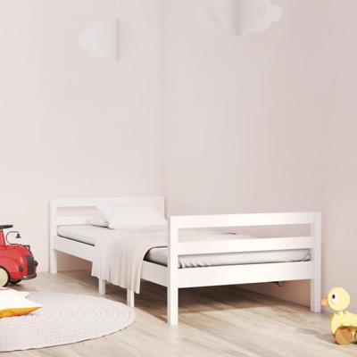 Bedframe zonder matras massief grenenhout wit 90x190 cm