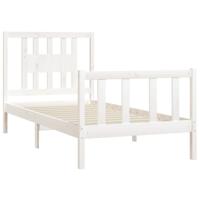 Bedframe massief hout wit 120x190 cm - thumbnail